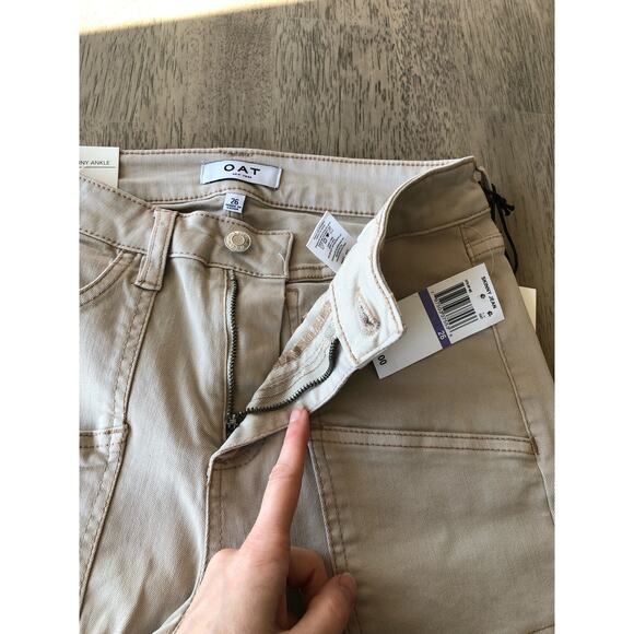 OAT Light Tan High Rise Utility Style Skinny Jean -26 - Picture 5 of 8